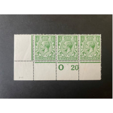 KGV Sg351- ½d Green CONTROL BLOCK of 3 O 20 Perf. Fine MM KGV Sg351- ½d Green CONTROL BLOCK of 3 O 20 Perf. Fine MM
