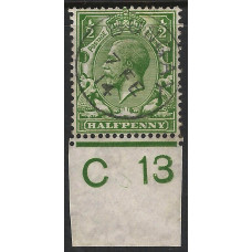 KGV - N14 (9) - Sg 354 - ½d Dull Yellow (Apple) Green Fine Used KGV - N14 (9) - Sg 354 - ½d Dull Yellow (Apple) Green Fine Used
