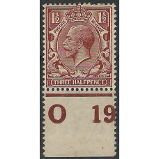KGV N18 (1) - Sg362 - 1½d Red Brown CONTROL O 19 perf MM 