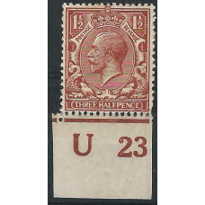 KGV N18 (2) - Sg362 - 1½d Pale Red Brown CONTROL U 23 Imperf MM 