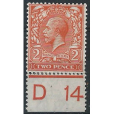 KGV N19 (5) - Sg368 - 2d Orange CONTROL D 14 perf MM 
