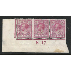 KGV - N26 (7) 6d Rosy Mauve Control K. 17 MNH