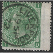 GB Qv - Sg115 - 1/- Pale Green plate 6 ( TD ) CDS Fine Used 