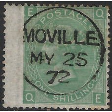 GB Qv - Sg115 - 1/- Pale Green plate 5 ( QE ) CDS Fine Used 