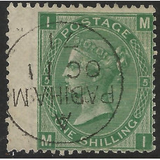 GB Qv - Sg115 - 1/- Pale Green plate 5 ( MI ) CDS Fine Used 