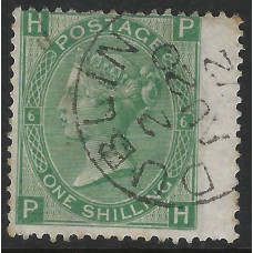 GB Qv - Sg115 - 1/- Pale Green plate 6 ( PH ) CDS Fine Used 