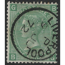 GB Qv - Sg115 - 1/- Pale Green plate 5 ( BG ) CDS Fine Used 