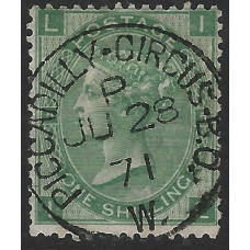 GB Qv - Sg115 - 1/- Pale Green plate 5 ( IL ) CDS Fine Used 