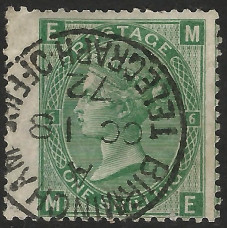 GB Qv - Sg115 - 1/- Pale Green plate 6 ( ME ) CDS Fine Used 