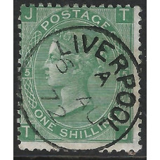 GB Qv - Sg115 - 1/- Pale Green plate 5 ( TJ ) CDS Fine Used 