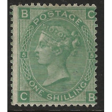 GB Qv - Sg117 - 1/- Green plate 5 ( BF ) CDS AVERGE MM NG