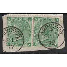 GB Qv - Sg117 - 1/- Green plate 6 ( EA - DA ) CDS Pair used