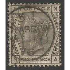 GB Qv - Sg147 - 6d Grey Plate ( NA ) CDS used