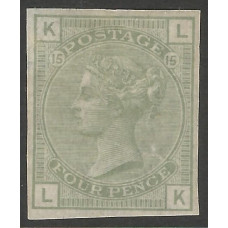 GB Qv - Sg153 - 4d Light Sage Green imperforate colour trial MM NG