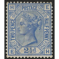 GB Qv - Sg157 - 2½d Blue pl.22 ( EH )  MNH