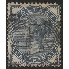 GB Qv - Sg187 -  1/2d. Slate Blue  used