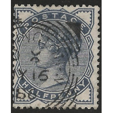 GB Qv - Sg187 -  1/2d. Slate Blue  used