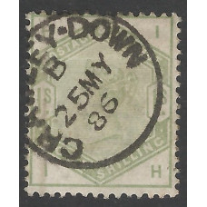 GB Qv - Sg196  -  1/- Green CDS used