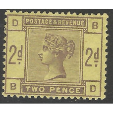 GB Qv - Sg189  -  2d Purple/Yellow Colour trial perforated MM