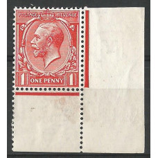 KGV - N16 -14 - Sg 361 1d Scarlet-Vermilion  marginal RPS Cert MNH