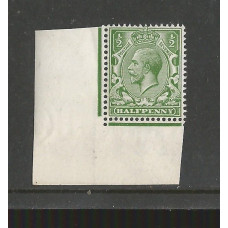 KGV - N14 (6) - Sg 352 ½d Bright Green Corner marginal RPS Cert MNH KGV - N14 (6) - Sg 352 ½d Bright Green Corner marginal RPS Cert MNH