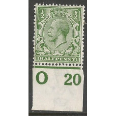 KGV - N14 (6) - Sg 352 ½d Bright Green Control O 20 Imperf MM KGV - N14 (6) - Sg 352 ½d Bright Green Control O 20 Imperf MM