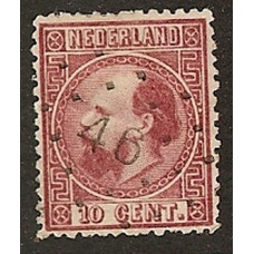 Netherlands 1867 SG18b 10c Carmine-Lake Used Hinged