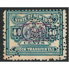United States (USA) Revenue - 40c Blue Stock Tax New York Used