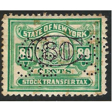United States (USA) Revenue - 80c Green Stock Tax New York Used