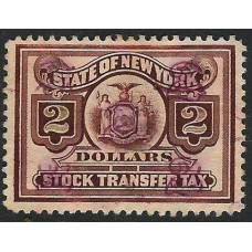United States (USA) Revenue - 2 Dollars Purple Stock Tax New York Used United States (USA) Revenue - 2 Dollars Purple Stock Tax New York Used