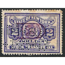 United States (USA) Revenue - 2 Dollars Violet Stock Tax New York Used United States (USA) Revenue - 2 Dollars Violet Stock Tax New York Used