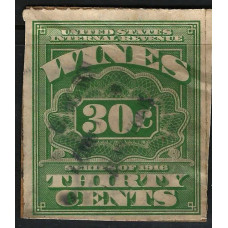 United States (USA) Revenue - 30c Wines Series 1916 on card Used
