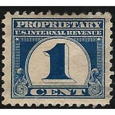 United States (USA) Revenue - 1c Proprietary Tax Stamp Used United States (USA) Revenue - 1c Proprietary Tax Stamp Used