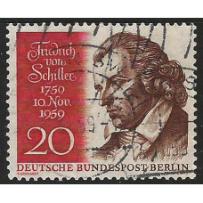 WEST BERLIN 1959 - SG B185 - 20pf. - brown and red Schiller used Condition