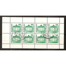 East Germany DDR 1990 sg E3042 - 50pf. - green block x 8 Used Condition