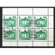 East Germany DDR 1990 sg E3042 - 50pf. - green block x 6 Used Condition