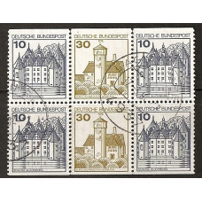 West Germany 1977-90 SG 1805 + 10pf Castles Booklet Pane Used Condition