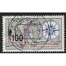 Germany (Reunified) 1993 - SG 2496 - 100pf Route Map and Compass Rose  Used Condition